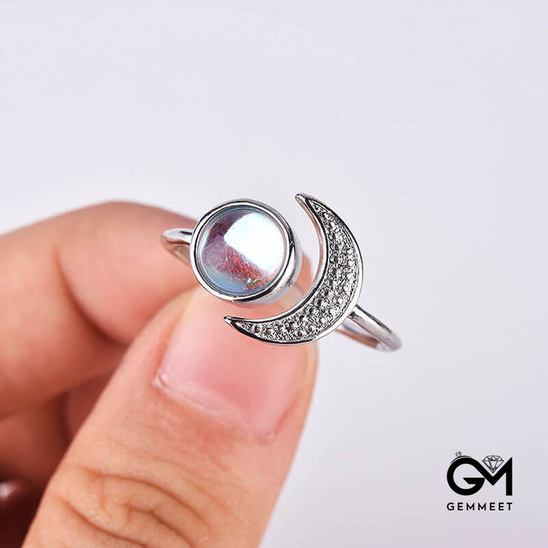 Moon & Sun Moonstone Adjustable Ring