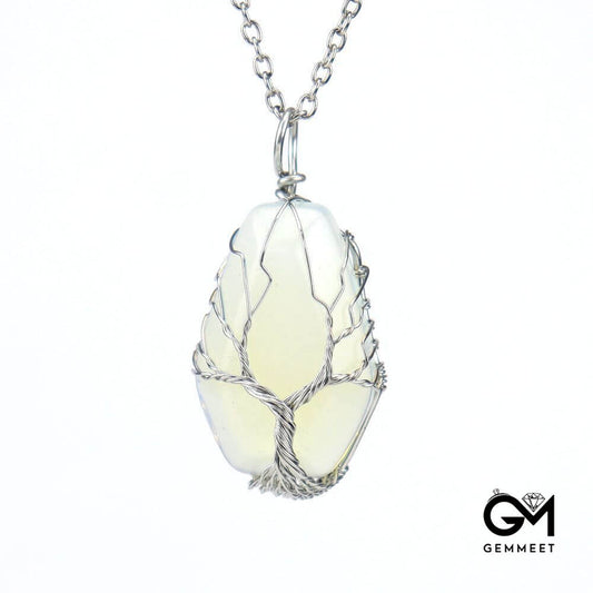 Octahedral  Crystal Wealth Tree Necklace