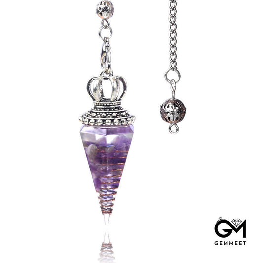 Amethyst Crystal Hexagon Chaklaline Pendulum