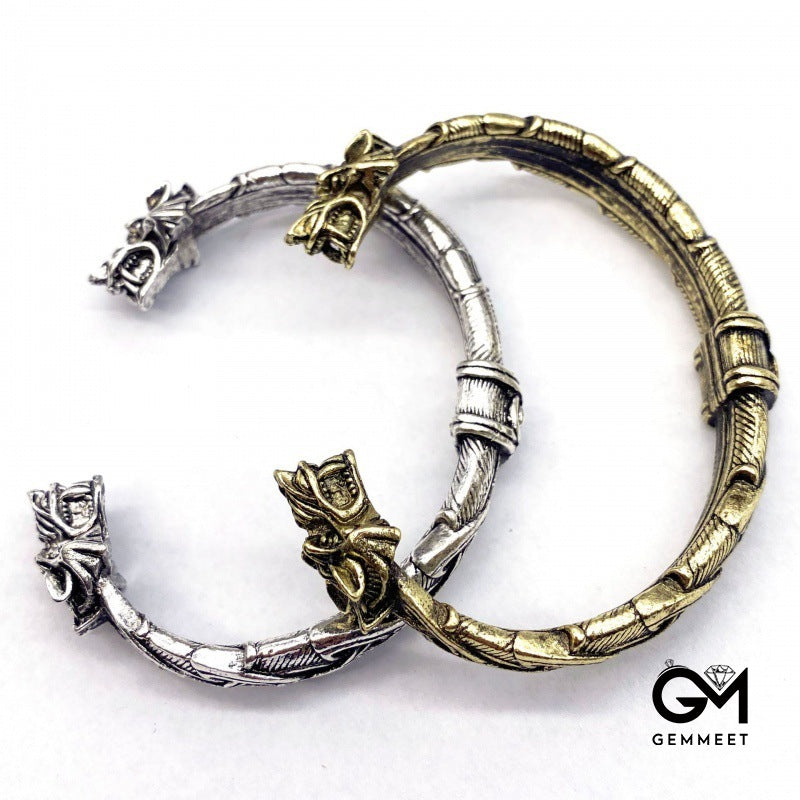 Vintage Viking Wolf Head Pirate Bracelet