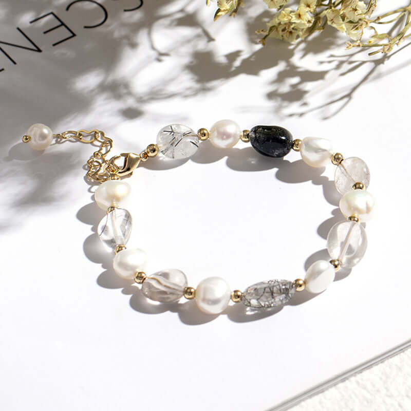 Natural Crystal Pearl Gemstone Bracelet