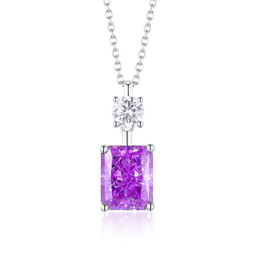 Bottle Shape Rectangle Purple Gem Chain