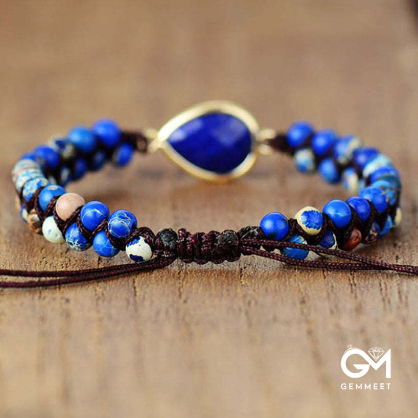 Lapis Lazuli Hand Woven Bracelet