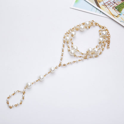 Bohemia Organic Pearl 3 Layer Chain Anklet