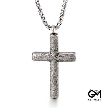 Classic Glossy Cross Titanium Steel Necklace