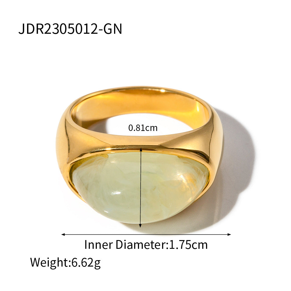 Oval Cut Stones Chunky Signet Ring