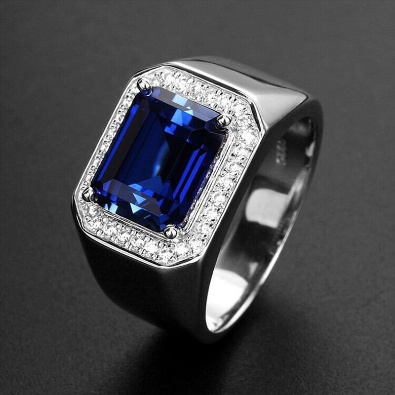 Divine In Blue & Green Men's Sapphire Ring – GemMeet Jewelry