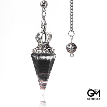 Colored Stone Crystal Hexagon Chaklaline Pendulum