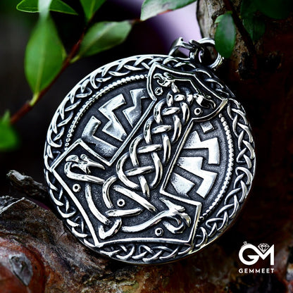 Viking Odin Thor's Hammer titanium steel pendant