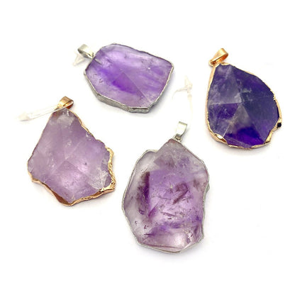 Delicate Natural Amethyst Gem Irregular Necklace