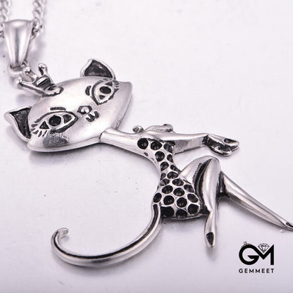 Stainless Steel Kitten Cute Smart Necklace