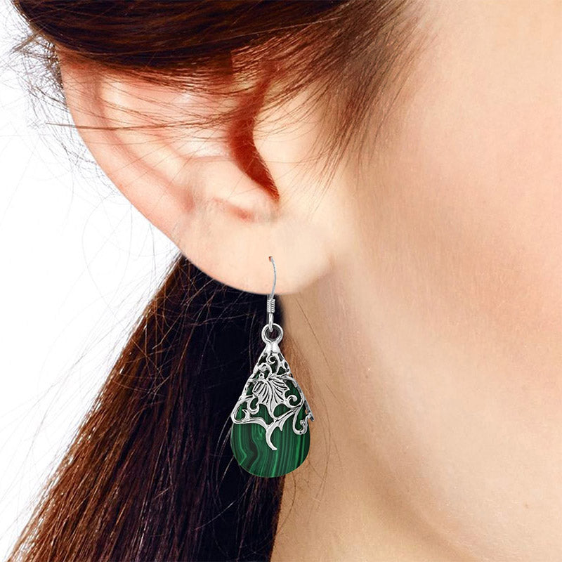 Malachite Turquoise Earrings