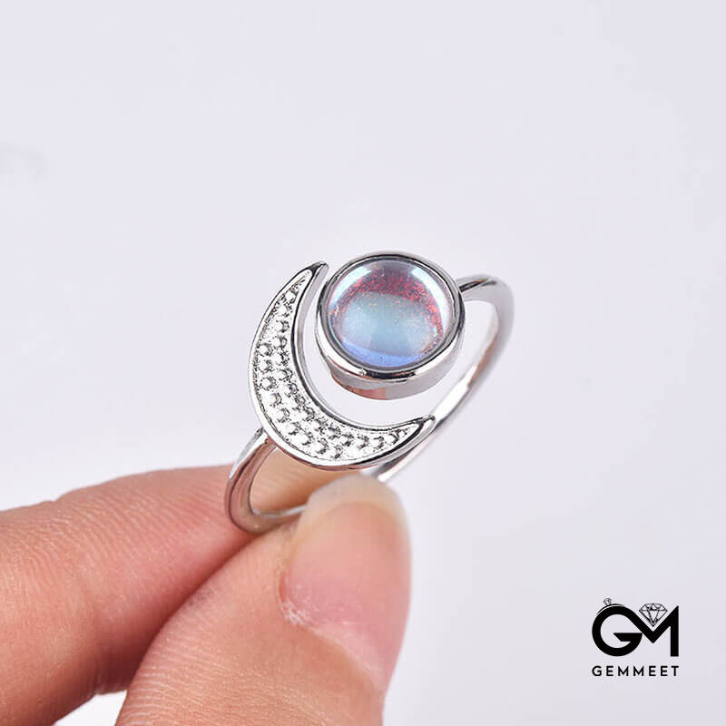 Moon & Sun Moonstone Adjustable Ring