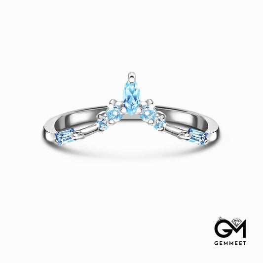 S925 Sterling Silver Water Drop Zircon Ring