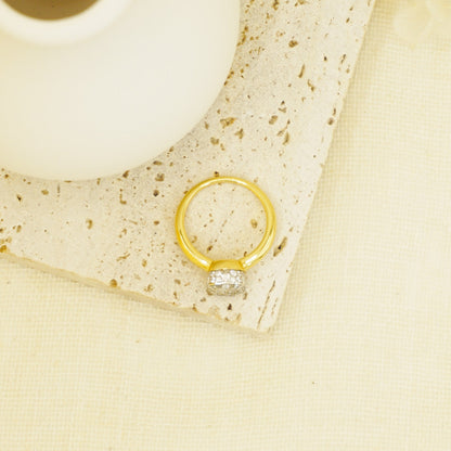 White & Gold Cluster Stones Ring