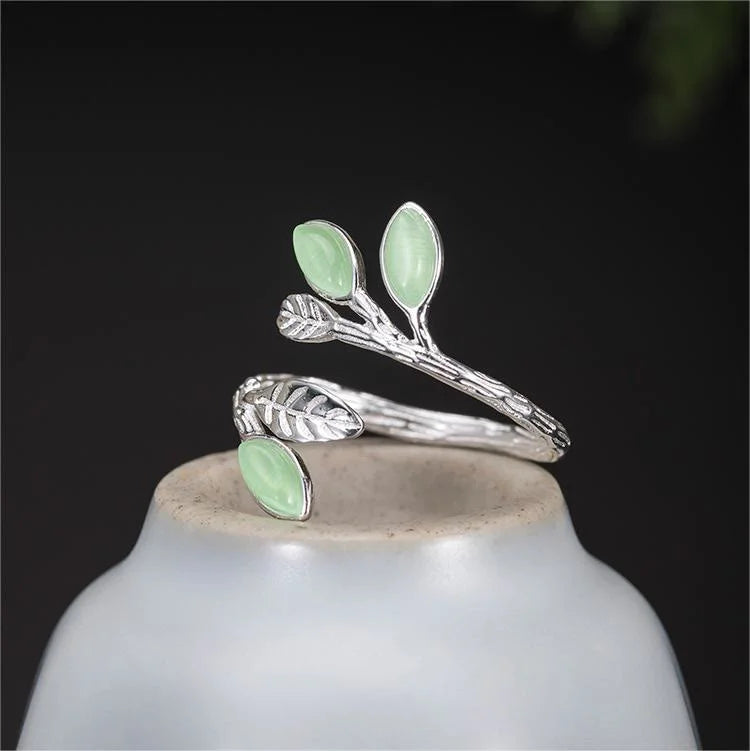 Marquise Shape Open Leaf Ring