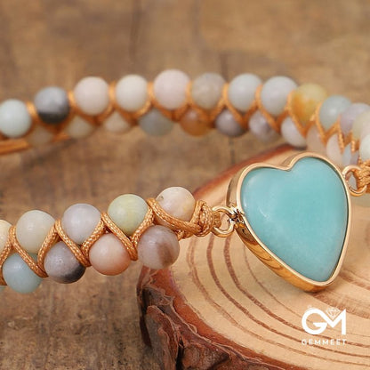 Natural Turquoise Heart Bracelet