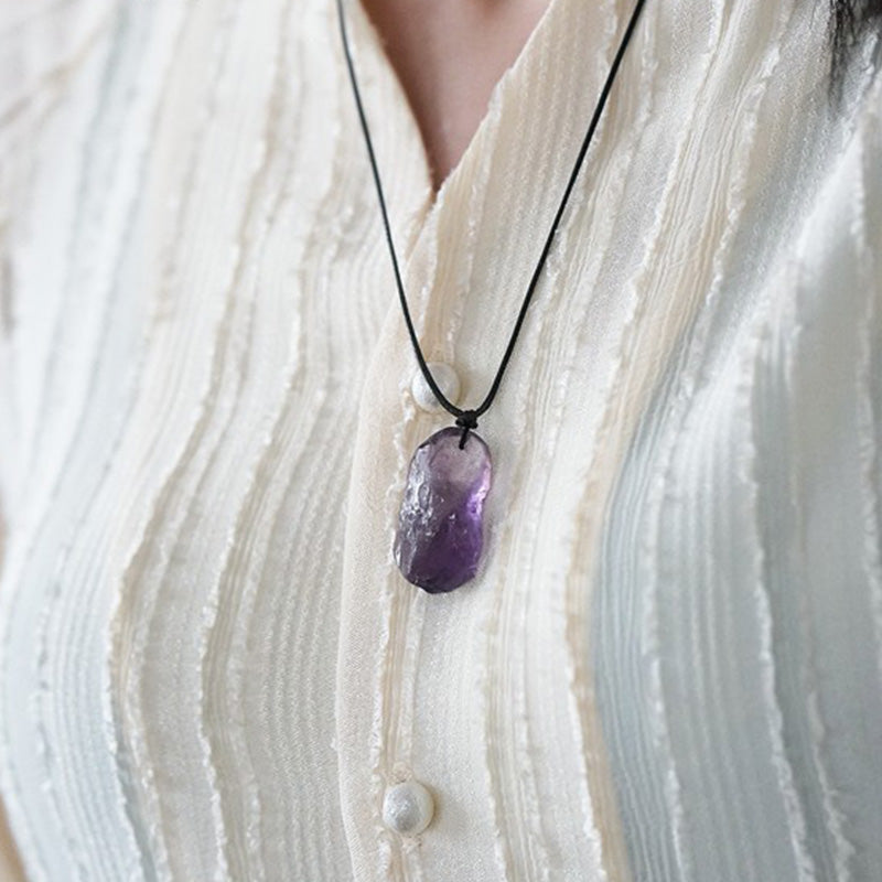 Natural Amethyst Healing Gemstone Neclace