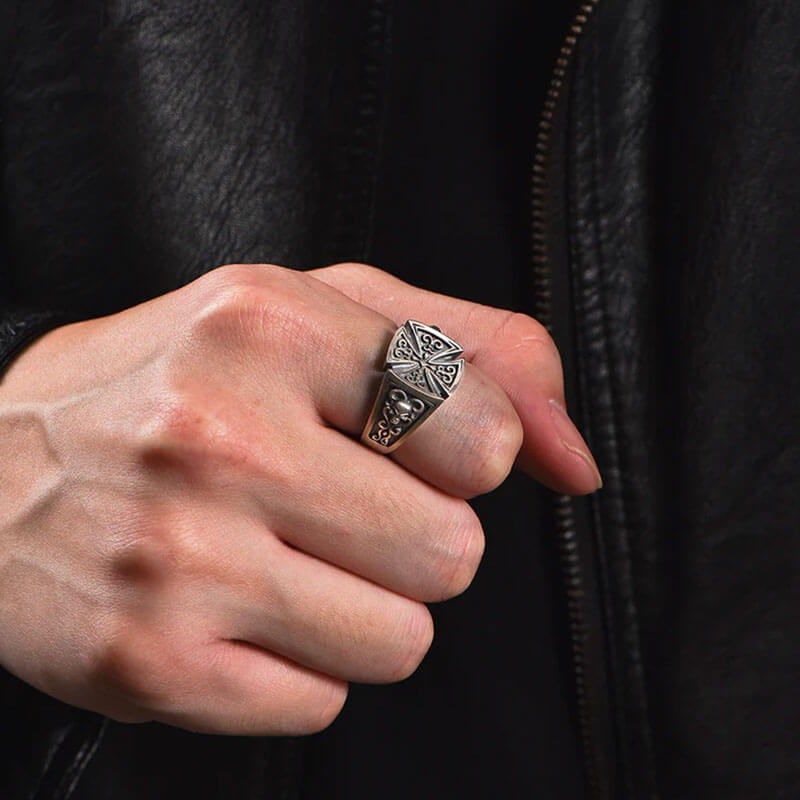 Vintage Men's Hip Hop Cross Index Finger Ring