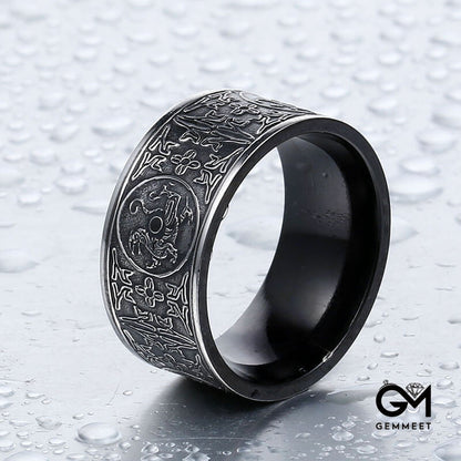 Four Gods Beast Titanium Steel Ring