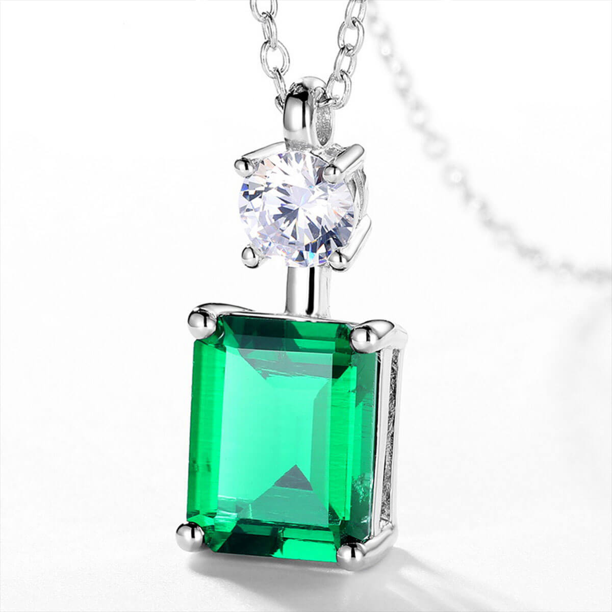 Bottle Shape Rectangle Emerald Chain