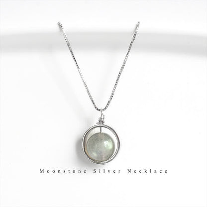 S925 Moonstone Love Planet Pendant