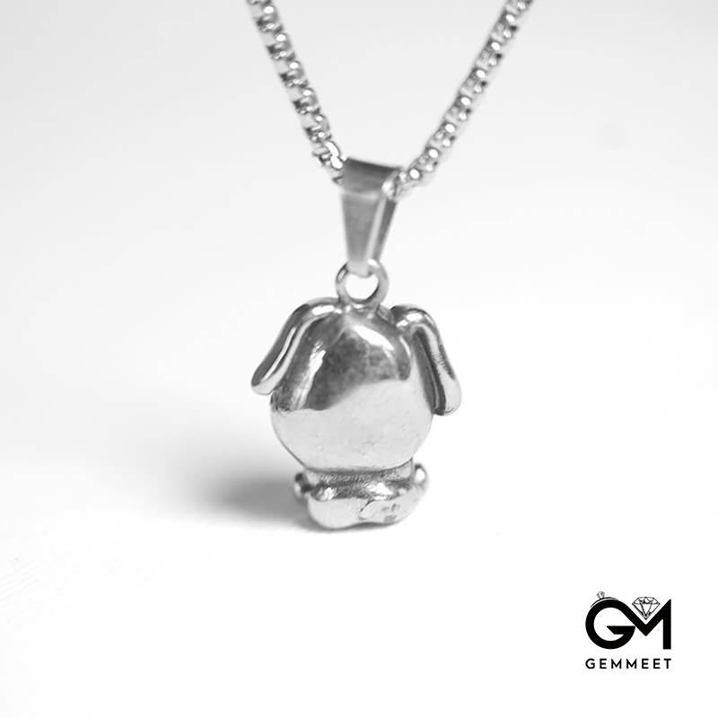 Cute Want Want Dog Titanium Steel Necklace