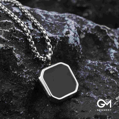 Black Square Pendant Necklace