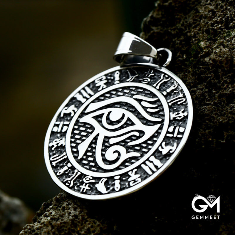 Vintage Egyptian Pharaoh's Eye Titanium Steel Pendant