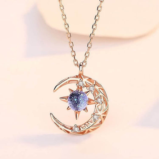 Celestial Dainty Moon Moonstone Necklace