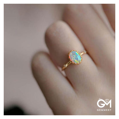 Vintage Opal Adjustable Ring