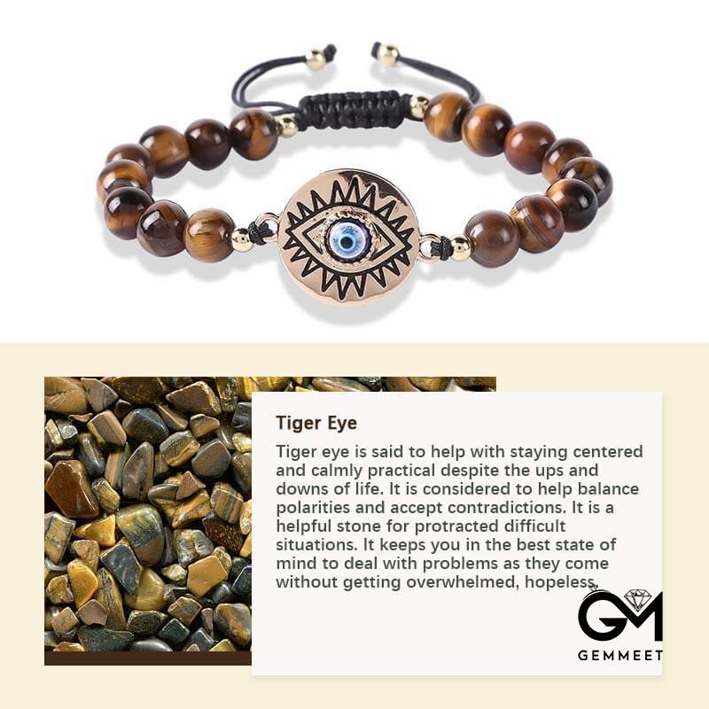 Creative Tiger Eye Evil Eye Protection Bracelet