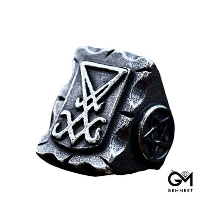 Vintage Lucifer Satan Titanium Steel Ring