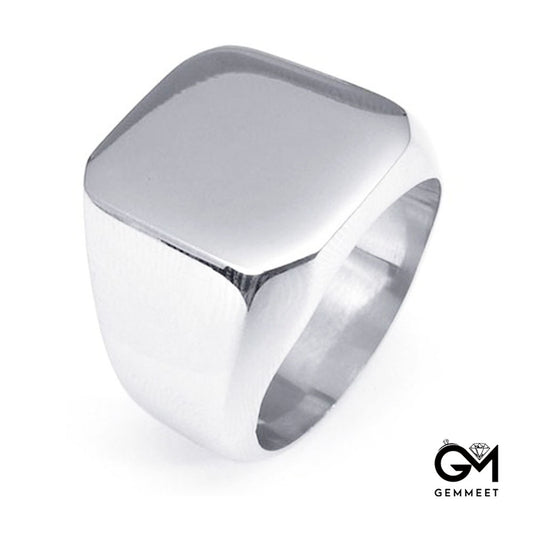 Titanium Steel Square Smooth Stainless Steel Ring