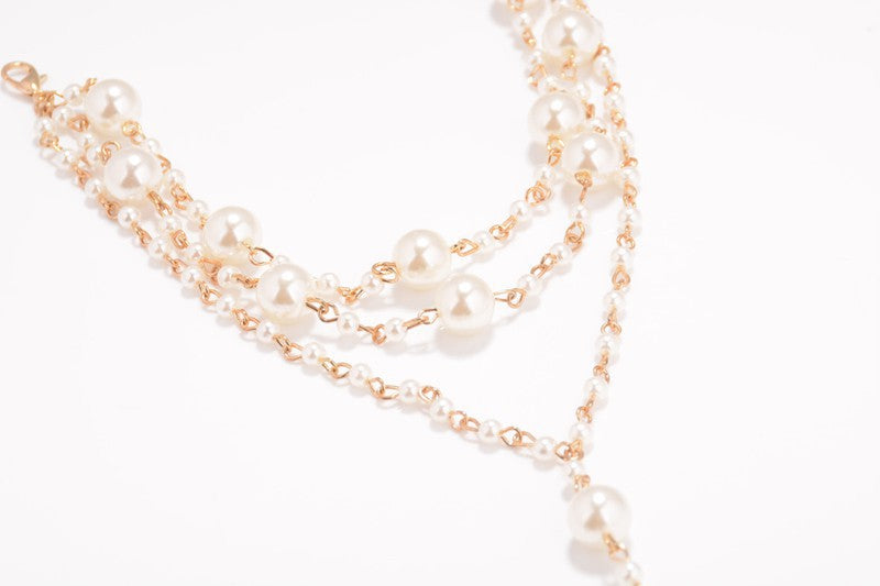 Bohemia Organic Pearl 3 Layer Chain Anklet