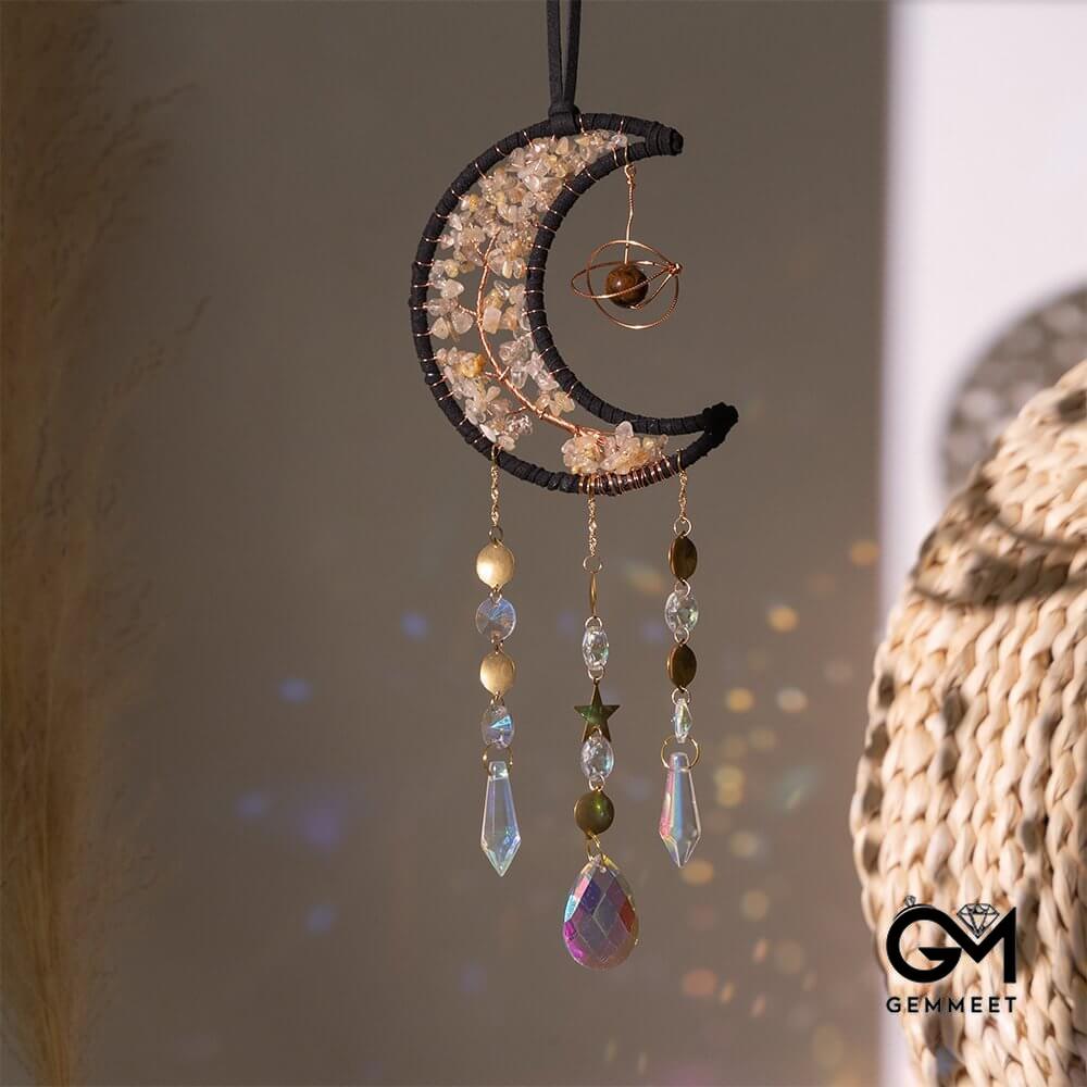 Moon Tree Of Life Tiger Eye Citrine Wind Chime