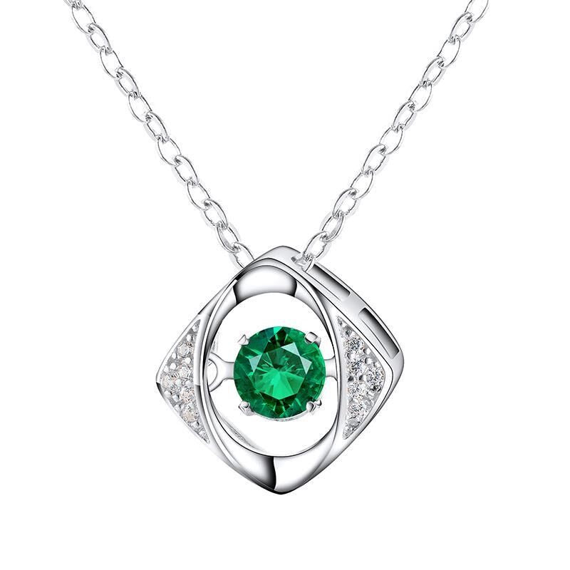 Hollow Devil Eye Emerald Beating Pendant Chain