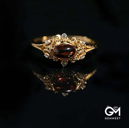 Night Rose Garnet Ring