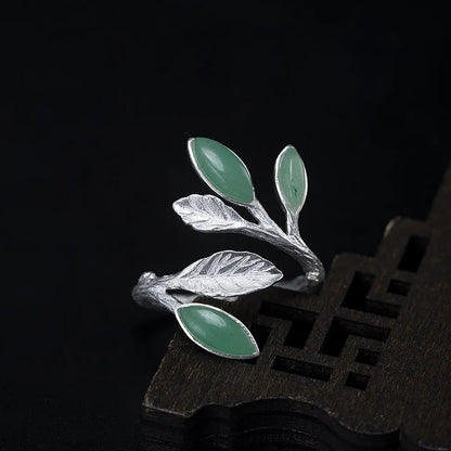 Marquise Shape Open Leaf Ring