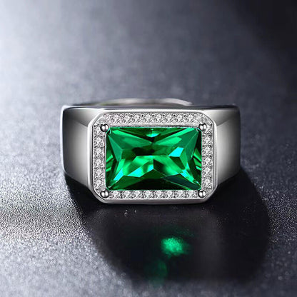 "Divine In Blue & Green" Men's Sapphire Ring