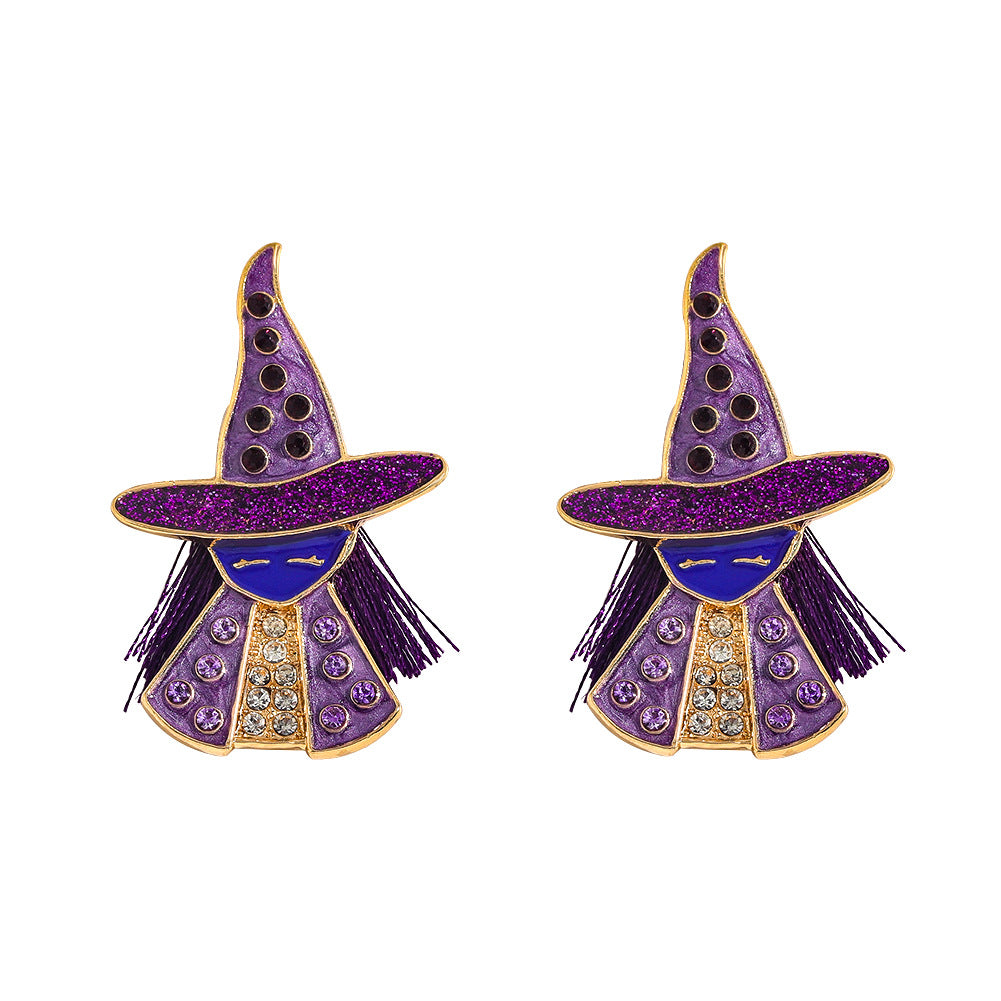 Halloween Wacky Witch  Magician Earrings