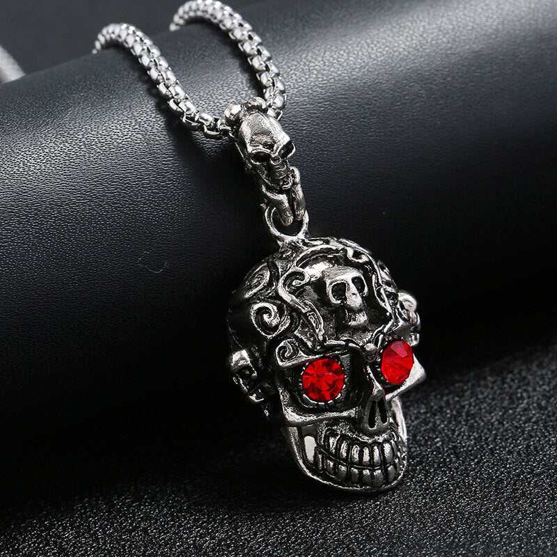 Domineering Simple Alloy Wolf Head Men's Skull Necklace