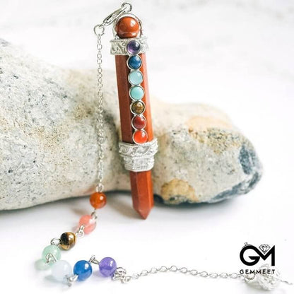 Chakra Crystal Hexagonal Column Pendulum