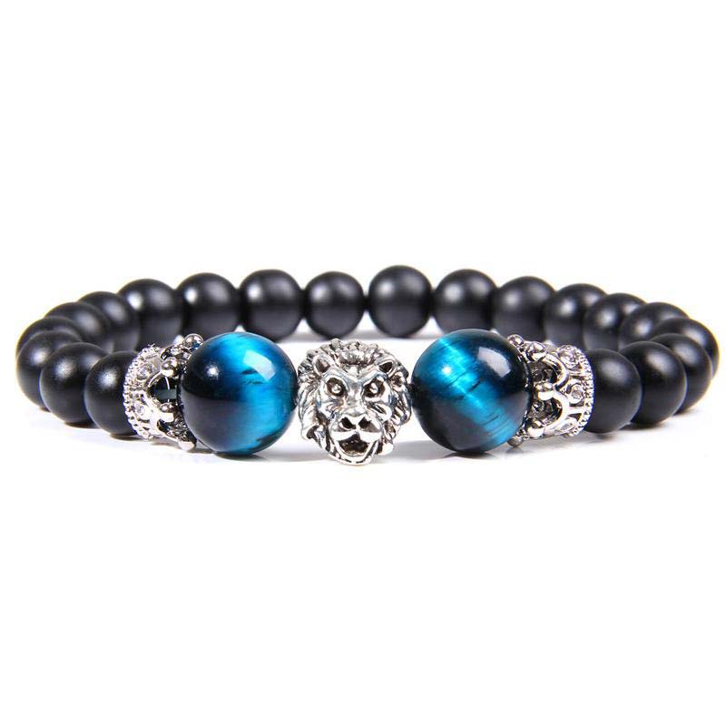 Natural Crystal Stone Lion Symbol Bracelet