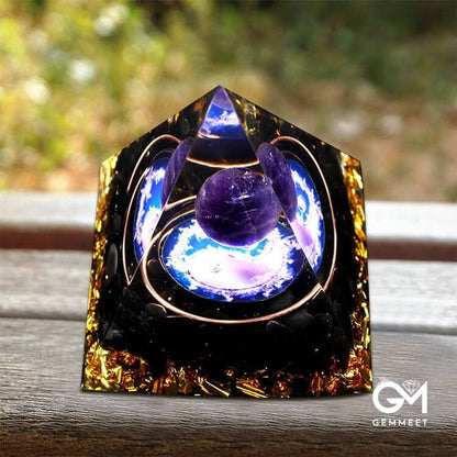 Tourmaline Amethyst Orgone Pyramid