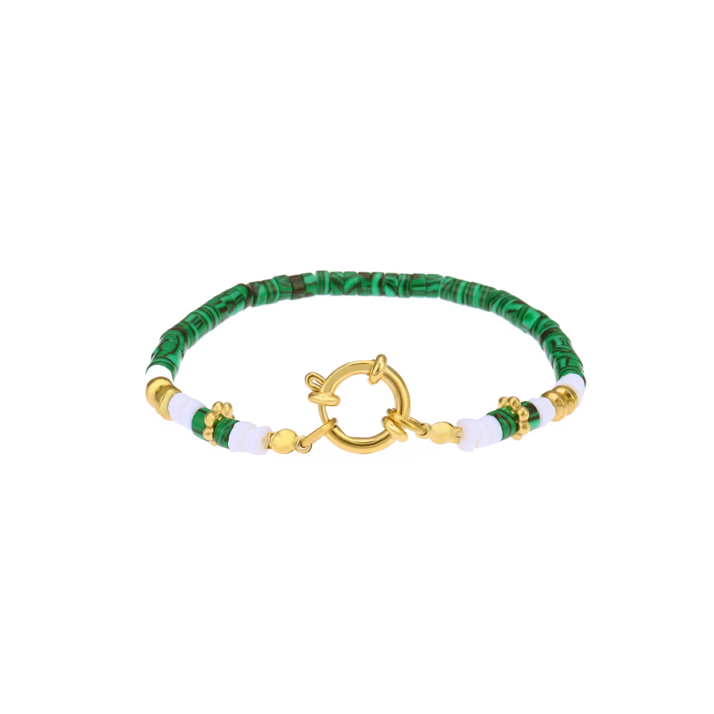 Malachite Titanium Steel Stacking Bracelet