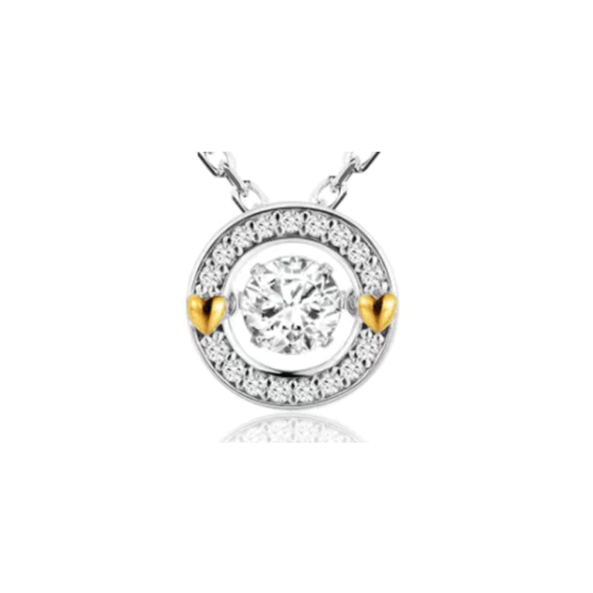 White Gold Timeless Classic Halo Pendants Chains