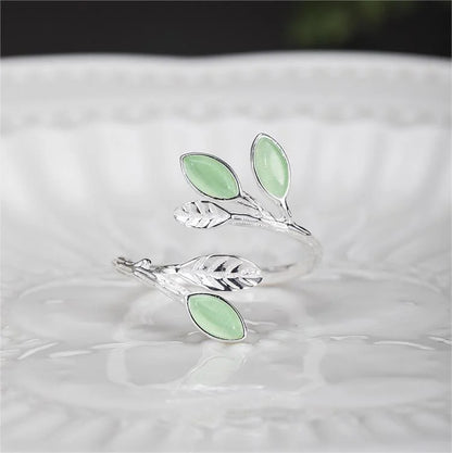 Marquise Shape Open Leaf Ring