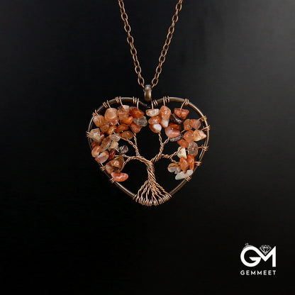 Colorful Crystal Love Copper Necklace