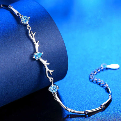 Aquamarine Gem Elk Shape KIARA Bracelet